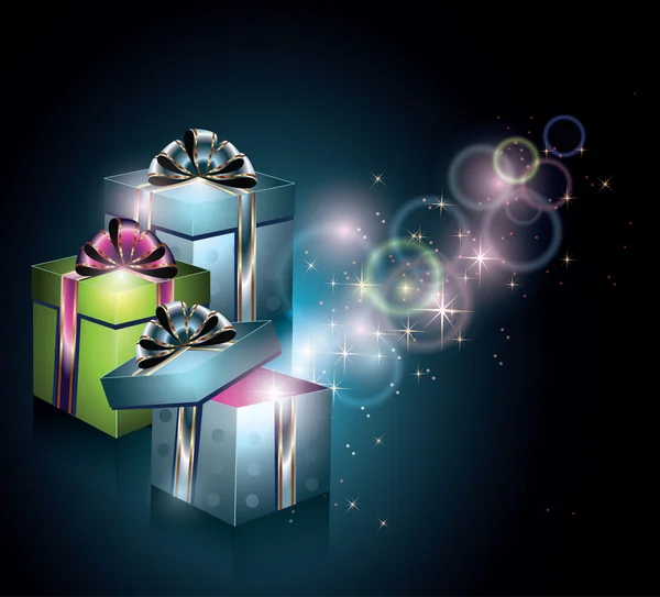 神奇礼品盒魔法のギフト ボックス — 图库矢量图片