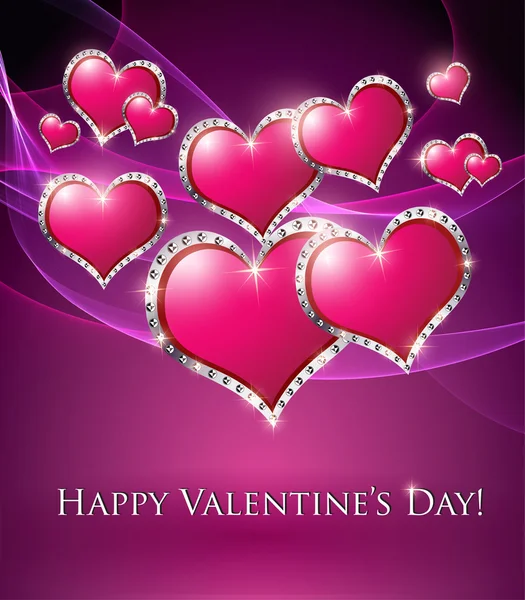 Valentines Hjärtan Kort — Stockfoto