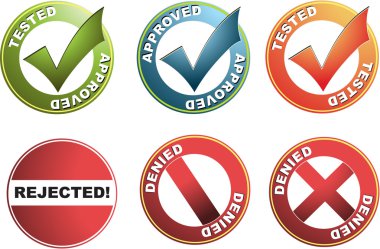 Approved and denied clipart