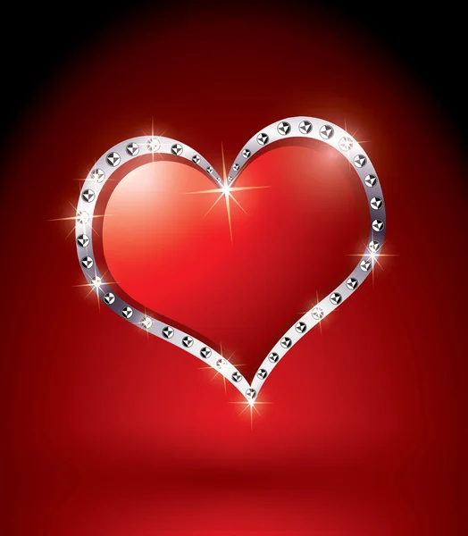 Krásné Červené Srdce Pozadí — Stockový vektor