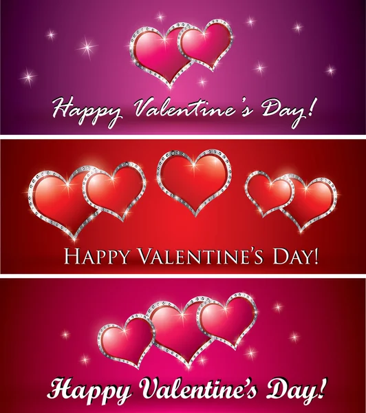 Beautiful Valentine Banners — Stock Vector