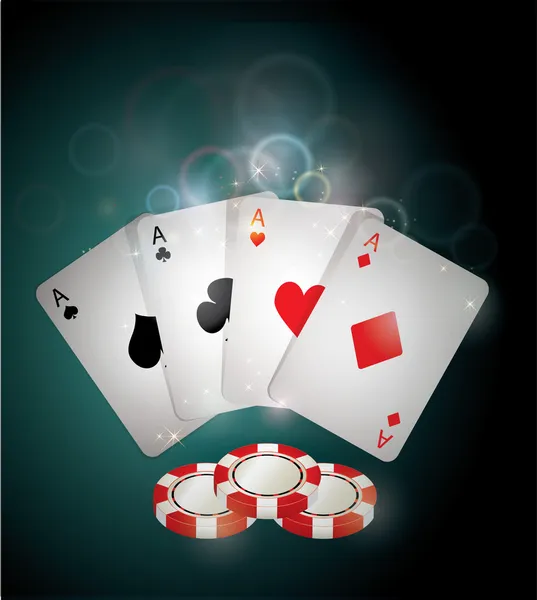 Покерні Карти Чіпи — стоковий вектор
