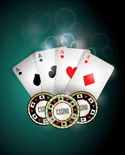 Tarjetas Fichas Poker — Vector de stock