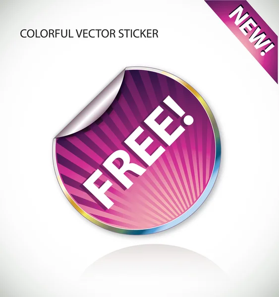 Etiqueta Engomada Vector Colorido Para Productos Libres — Archivo Imágenes Vectoriales