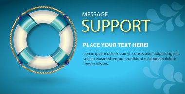 Life buoy Support banner clipart