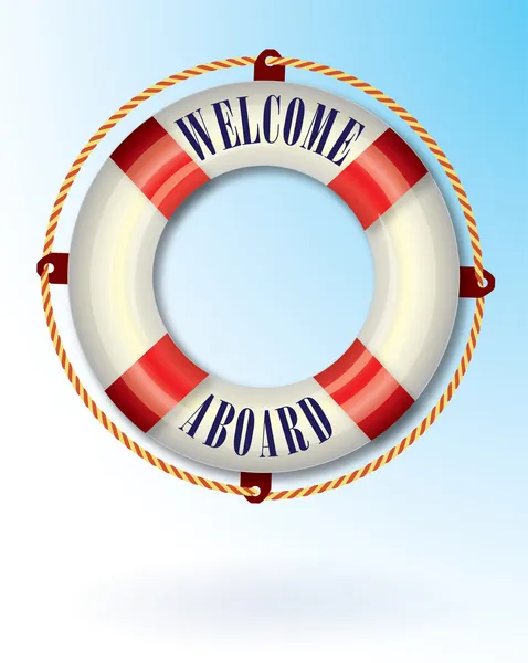 Bienvenue Bord Bouée Life — Image vectorielle