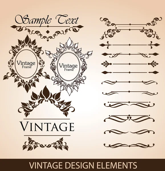Elementos Diseño Vintage — Archivo Imágenes Vectoriales