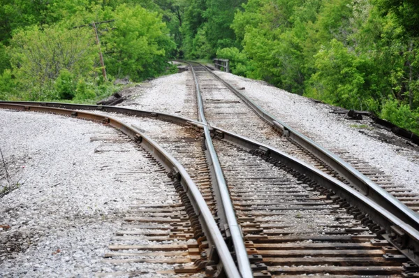 Railroad Tracks Kruis — Stockfoto