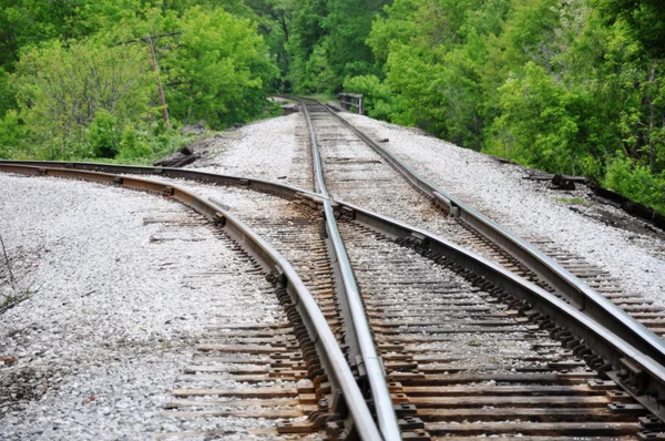 クロス鉄道を線路します — ストック写真