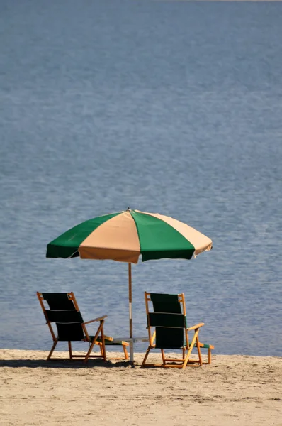 Umbrella Beach Chairs — Stock Photo, Image