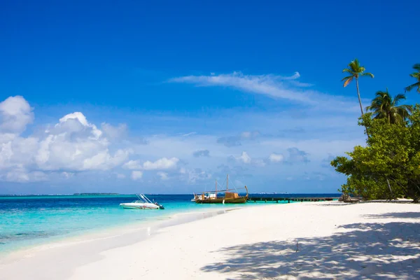 马尔代夫海滩场景 — 图库照片