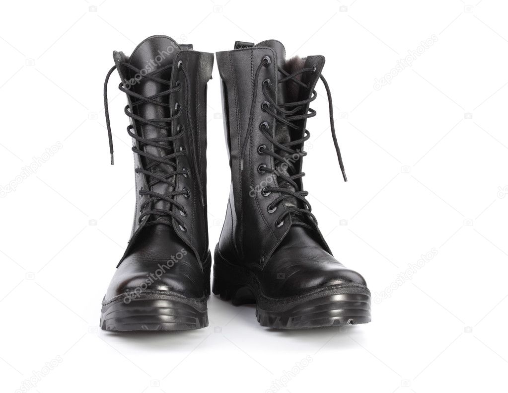 Black army boots — Stock Photo © leonkenig #4706287