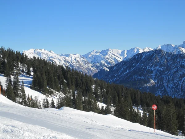 Skiing Bavarian Alps Village Oberstdorf — Stock Photo, Image