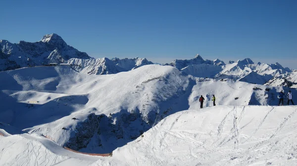 Ski Dans Les Alpes Bavaroises Village Oberstdorf — Photo
