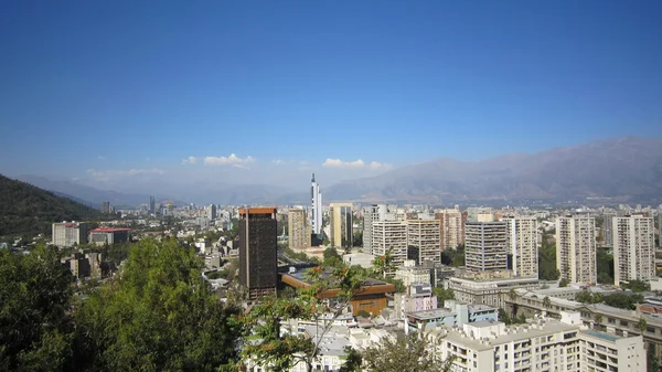 Δείτε Πάνω Από Την Πόλη Σαντιάγο Χιλή Νότια Αμερική Εικόνα Αρχείου