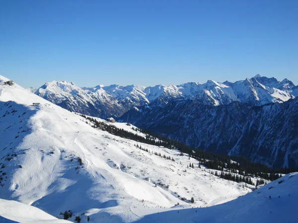 Esqui Alpes Bávaros Aldeia Oberstdorf Fotografia De Stock