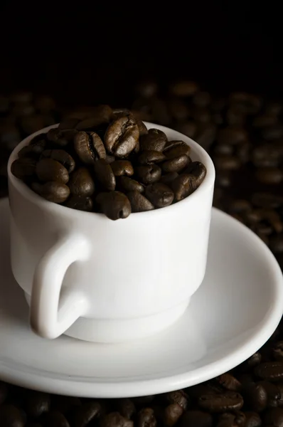 White Cup Coffee Beans — Stock Photo, Image
