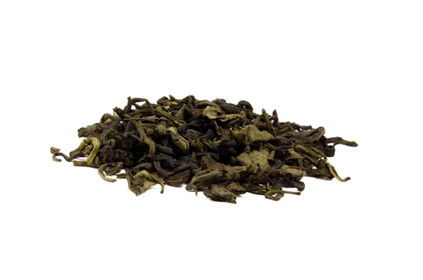 Куча Сухой Зеленый Чай Изолированы Белом Фоне — стоковое фото