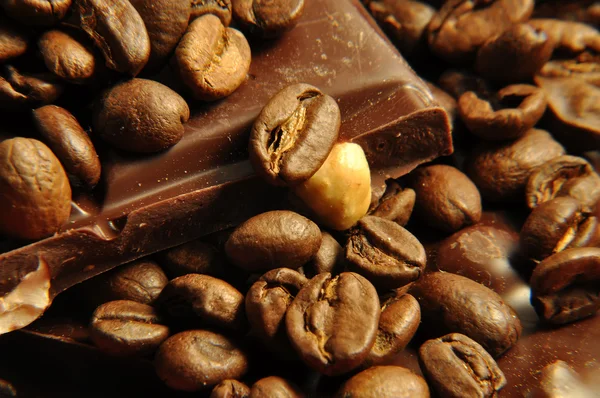 Μακροεντολή Πυροβολισμό Της Σοκολάτας Καφέ Φασόλια — Φωτογραφία Αρχείου
