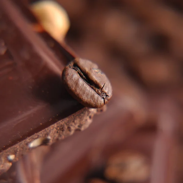 Chocolate Negro Con Granos Café —  Fotos de Stock