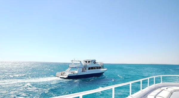 Board White Luxury Yacht Sea — Stock Photo, Image