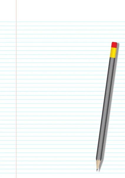 Vector Note Book Page Pencil — Stock Vector