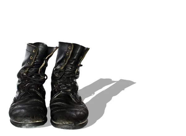 Old black boots — Stock Photo, Image