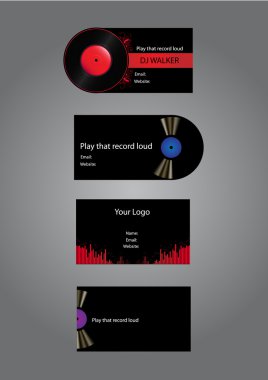 Business cards templates for djs and musicians clipart