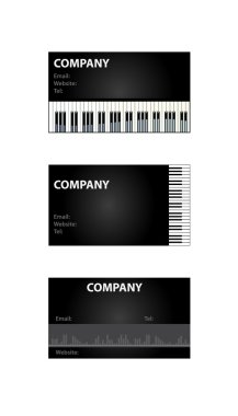 Black business cards for musicians or for music related business clipart