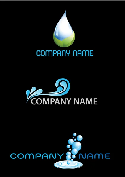 Logos Con Tema Agua Naturaleza — Vector de stock