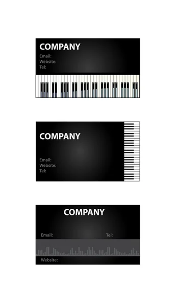 Schwarze Visitenkarten Für Musiker Oder Musikunternehmen — Stockvektor