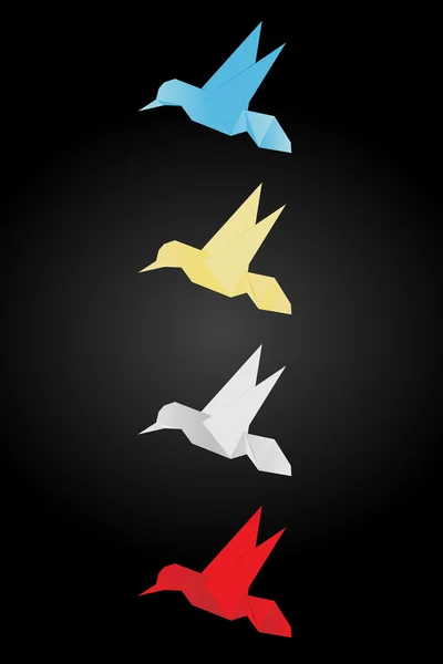 Origami Uccelli vettori — Vettoriale Stock