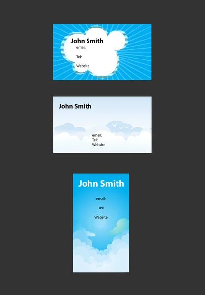 Επαγγελματικές κάρτες σύννεφα — Διανυσματικό Αρχείο