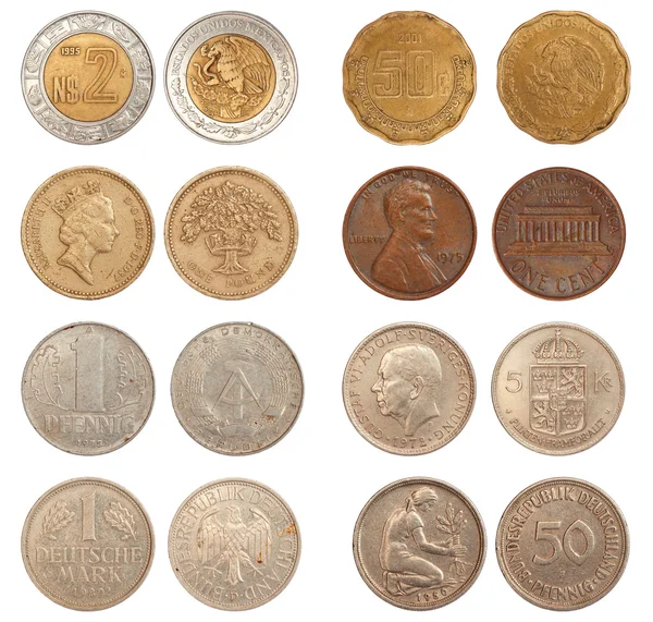 Různé mince — Stock fotografie