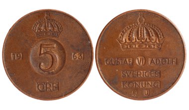 Antique coin of sweden 1963year clipart