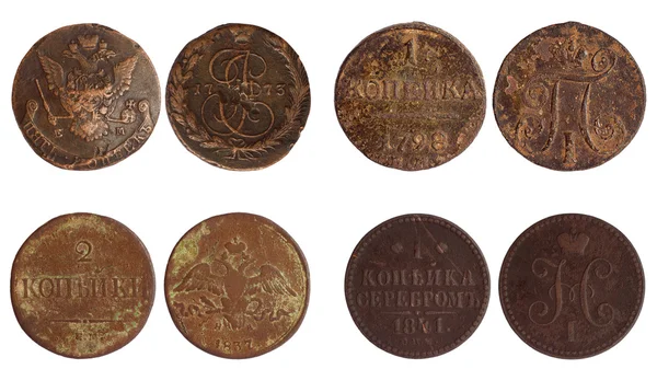 Античные монеты России 1773-1841 годов — стоковое фото