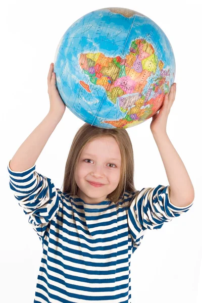 Child with globe — Stock Photo, Image