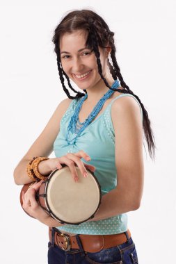 Girl with drum clipart