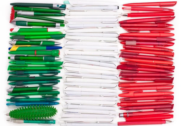 Bandeira de Iitalia das canetas — Fotografia de Stock