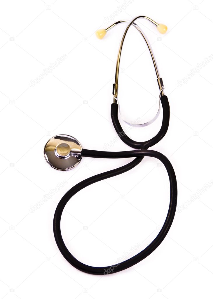 Phonendoscope (stethoscope) isolated on a white background