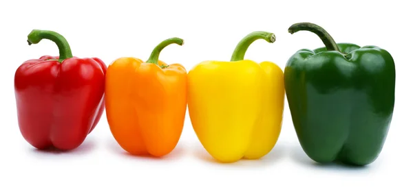 Paprika Pepper Red Orange Yellow Green Color Isolated White Background — Stock Photo, Image