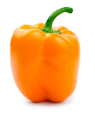 Orange paprika (pepper) isolated on a white background clipart