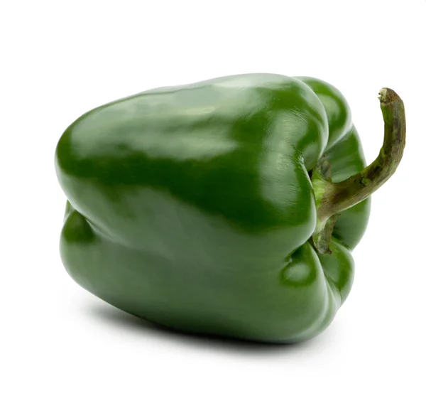 Groene Paprika Peper Groot Formaat Geïsoleerd Een Witte Achtergrond — Stockfoto