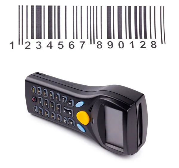 Electronic Bar Code Reader Scanner Isolated White Background — Stock Photo, Image