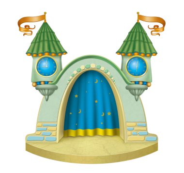 Cartoon childrens stage. Illustration. clipart