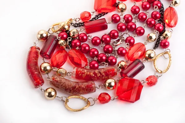 Red gem necklace — Stock Photo, Image