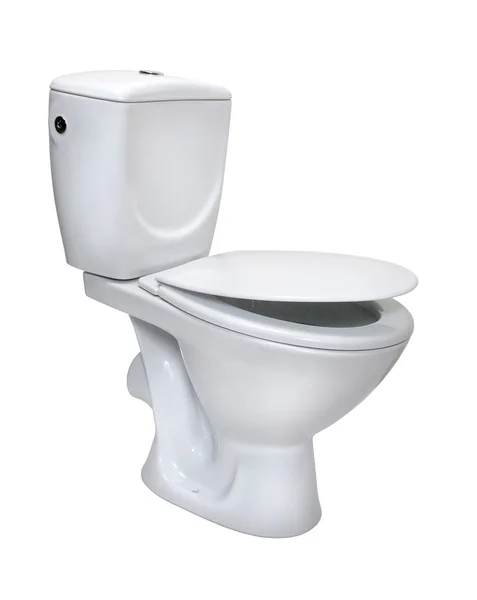 Toilettenschüssel Isoliert Auf Weiß Datei Enthält Clipping Pfad Für Einfaches — Stockfoto