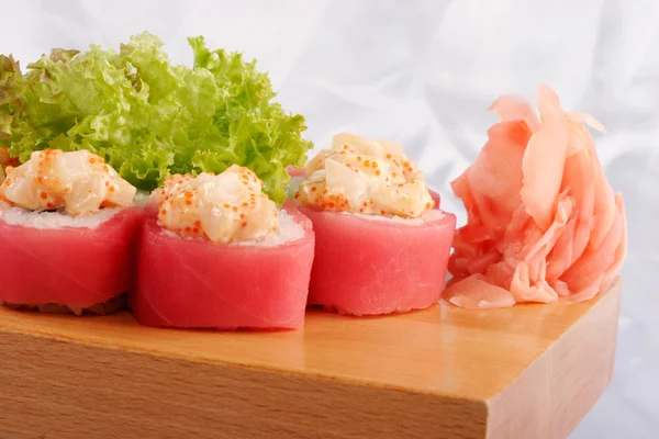 Sushi maguro hotate mayonnaise — Stock Photo, Image