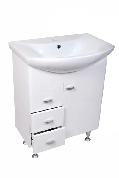 白い背景で隔離のベースと磁器の洗面器 — ストック写真