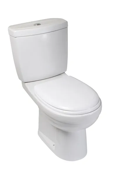 Toilettenschüssel Isoliert Auf Weiß Datei Enthält Clipping Pfad Für Einfaches — Stockfoto